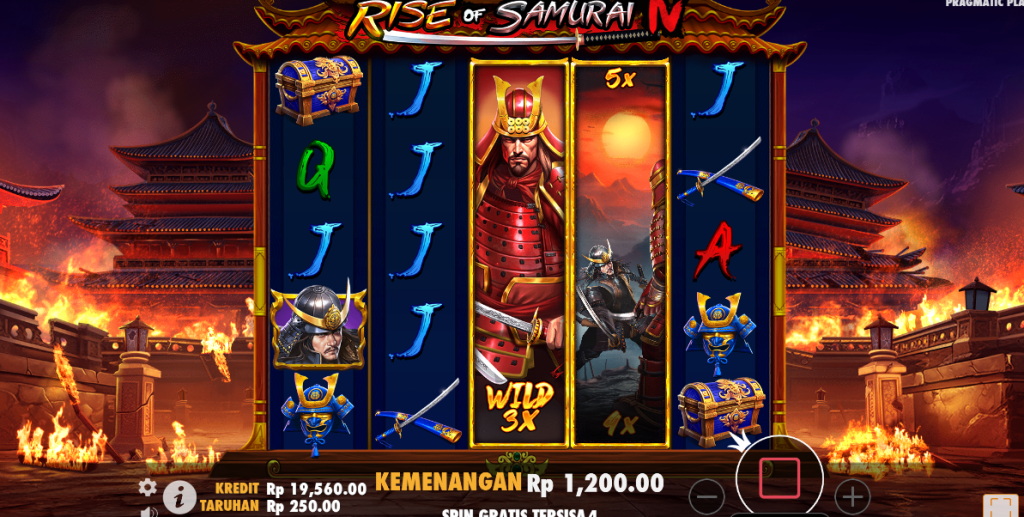 Tampilan Fitur Freespin Rise of Samurai IV